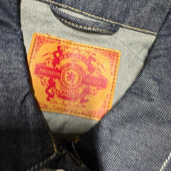 Vintage PJ Mark Jean Jacket Dark Wash Denim Y2K Men's XL Button Collared Trucker - Picture 4 of 8